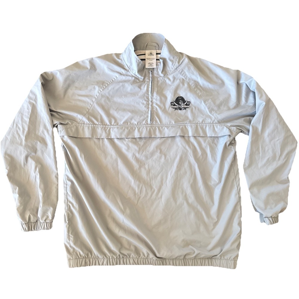 Disney Pirates Of The Caribbean Long Sleeve 1/4 Zip Windbreaker Mens Size M #07